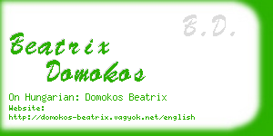 beatrix domokos business card